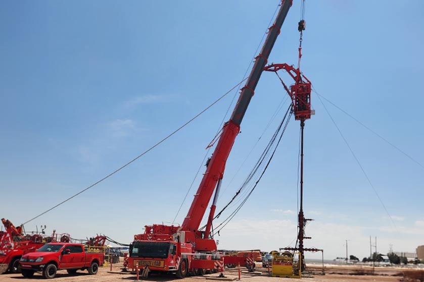 wireline fracking site